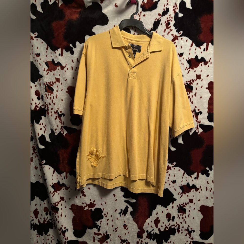 VTG Browning Men's Yellow Polo Shirt